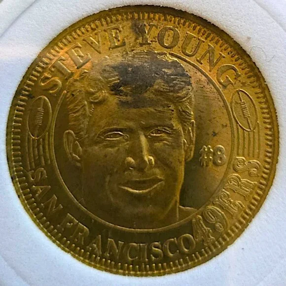 Steve Young #8 San Francisco 49ers Legend 1996 Pinnacle QB Club NFL Vintage Coin - Picture 2 of 4